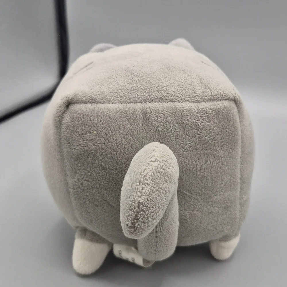 American Greetings Gray Cat Cube Plush Stuffed Animal Square Kitten Toy White